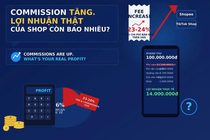 Phí sàn đang lấy gần một phần tư doanh thu. Bạn có chắc mình biết shop đang lãi bao nhiêu?